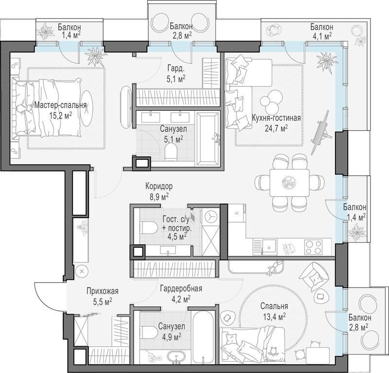 3-BD Apartment Sale, 95.3平方米 at Tishinskiy bulvar, Gruzinsky Val Street, 10, Moscow, Russia #1 3-BD Apartment Sale, 95.3平方米 at Tishinskiy bulvar, Gruzinsky Val Street, 10, Moscow, Russia #1