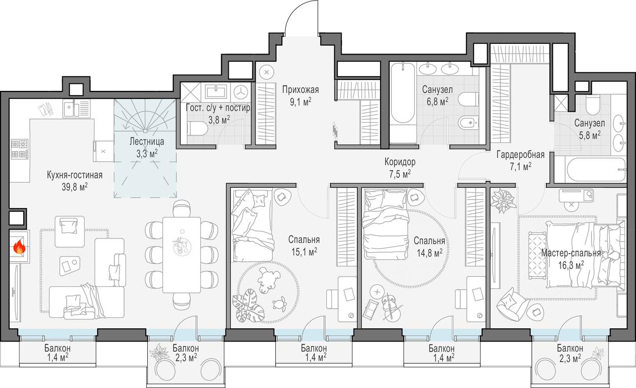2-BD Apartment Sale, 128.8平方米 at Tishinskiy bulvar, Gruzinsky Val Street, 10, Moscow, Russia #1 2-BD Apartment Sale, 128.8平方米 at Tishinskiy bulvar, Gruzinsky Val Street, 10, Moscow, Russia #1