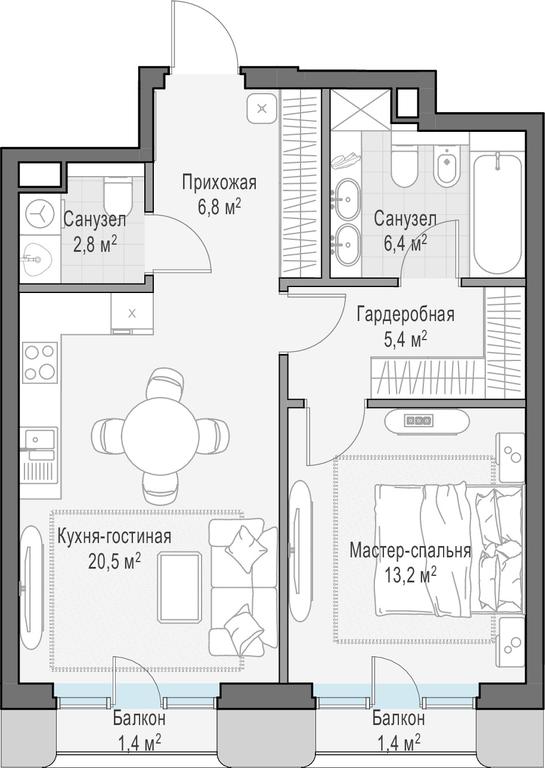 1-BD Apartment Sale, 56.2 sq. m. at Tishinskiy bulvar, Gruzinsky Val Street, 10, Moscow, Russia #1 1-BD Apartment Sale, 56.2 sq. m. at Tishinskiy bulvar, Gruzinsky Val Street, 10, Moscow, Russia #1