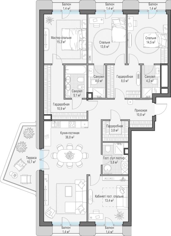 3-BD Apartment Sale, 151.4 sq. m. at Tishinskiy bulvar, Gruzinsky Val Street, 10, Moscow, Russia #1 3-BD Apartment Sale, 151.4 sq. m. at Tishinskiy bulvar, Gruzinsky Val Street, 10, Moscow, Russia #1