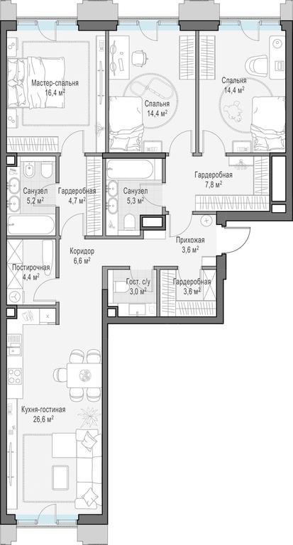 2-BD Apartment Sale, 118.8 sq. m. at Tishinskiy bulvar, Gruzinsky Val Street, 10, Moscow, Russia #1 2-BD Apartment Sale, 118.8 sq. m. at Tishinskiy bulvar, Gruzinsky Val Street, 10, Moscow, Russia #1