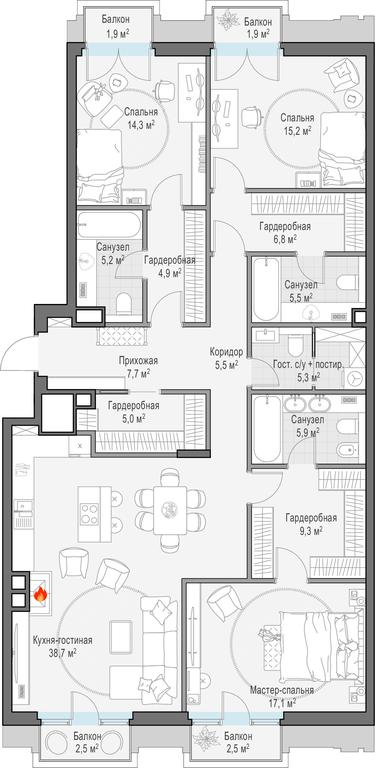 2-BD Apartment Sale, 150.8 sq. m. at Tishinskiy bulvar, Gruzinsky Val Street, 10, Moscow, Russia #1 2-BD Apartment Sale, 150.8 sq. m. at Tishinskiy bulvar, Gruzinsky Val Street, 10, Moscow, Russia #1