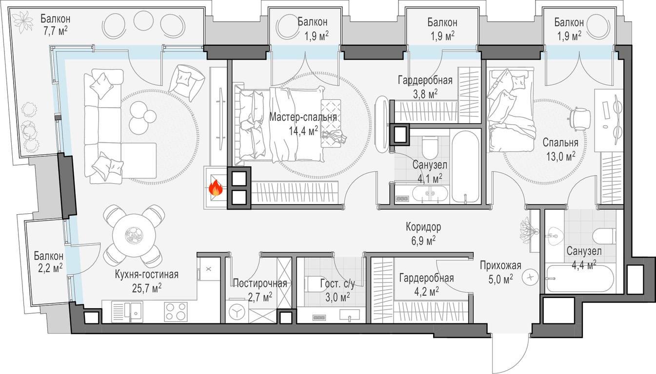 1-BD Apartment Sale, 94.3 sq. m. at Tishinskiy bulvar, Gruzinsky Val Street, 10, Moscow, Russia #1 1-BD Apartment Sale, 94.3 sq. m. at Tishinskiy bulvar, Gruzinsky Val Street, 10, Moscow, Russia #1