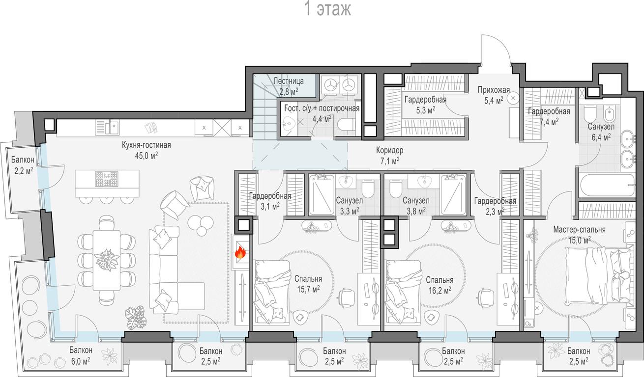 2-BD Apartment Sale, 151.8 sq. m. at Tishinskiy bulvar, Gruzinsky Val Street, 10, Moscow, Russia #1