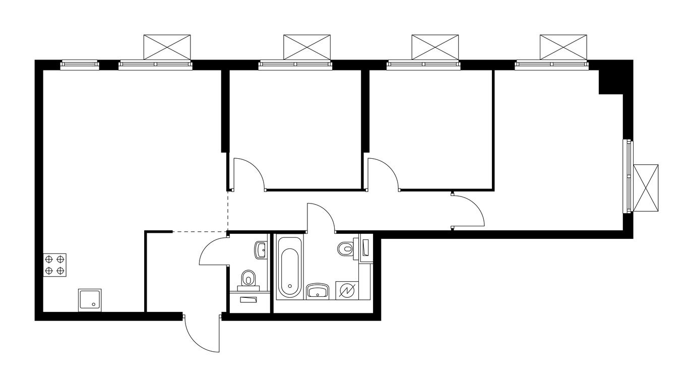 3-BD Apartment Sale, 72.8 sq. m. at Pervyi Dubrovskiy, Novoostapovskaya Street, 1с4, Moscow, Russia #1 3-BD Apartment Sale, 72.8 sq. m. at Pervyi Dubrovskiy, Novoostapovskaya Street, 1с4, Moscow, Russia #1