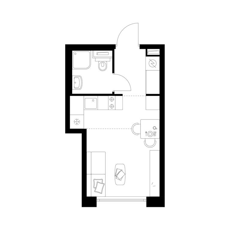 Apartment Sale, 21.1 sq. m. at Businovskiy Park, Izhorskaya Street, 6с5, Moscow, Russia #1