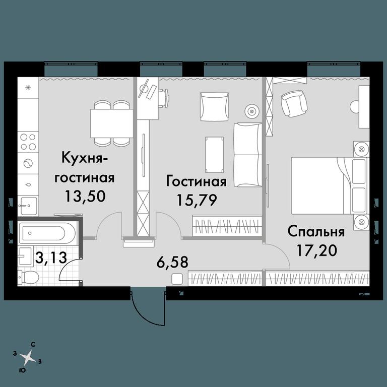 2-BD Apartment Sale, 56.3平方米 at Park Aprel, ulitsa Park Aprel, 1, Aprelevka, Naro-Fominskiy City District, Moscow Region, Russia #1 2-BD Apartment Sale, 56.3平方米 at Park Aprel, ulitsa Park Aprel, 1, Aprelevka, Naro-Fominskiy City District, Moscow Region, Russia #1