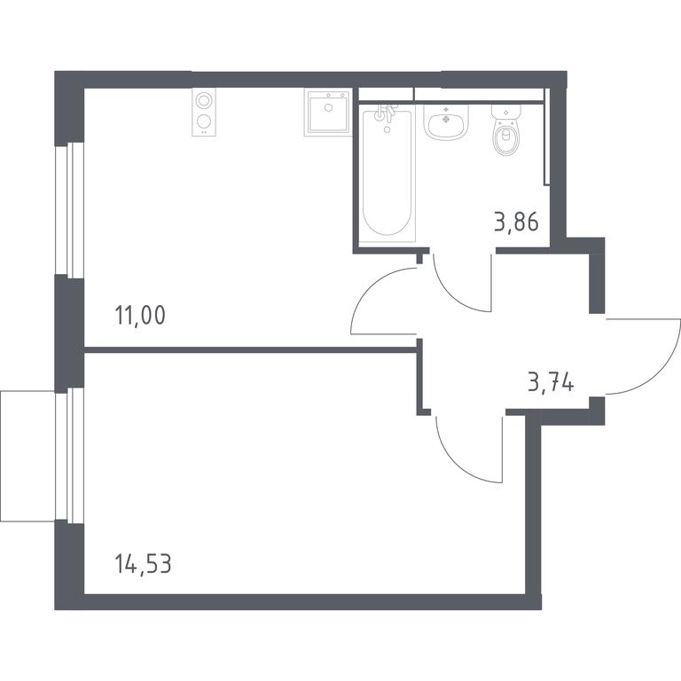 Apartment Sale, 33.13 sq. m. at Mytishchi Park, Silikatnaya ulitsa, 41к3, Mytischi, Moscow Region, Russia #1