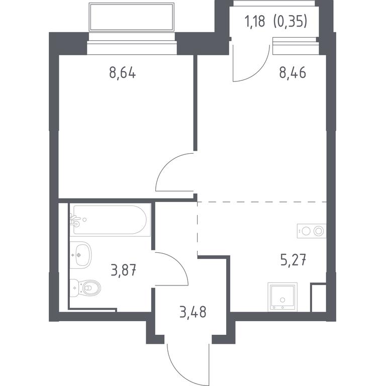 Apartment Sale, 30.07平方米 at Dolina Yauzy, Trudovaya Street, 23, Mytischi, Moscow Region, Russia #1 Apartment Sale, 30.07平方米 at Dolina Yauzy, Trudovaya Street, 23, Mytischi, Moscow Region, Russia #1