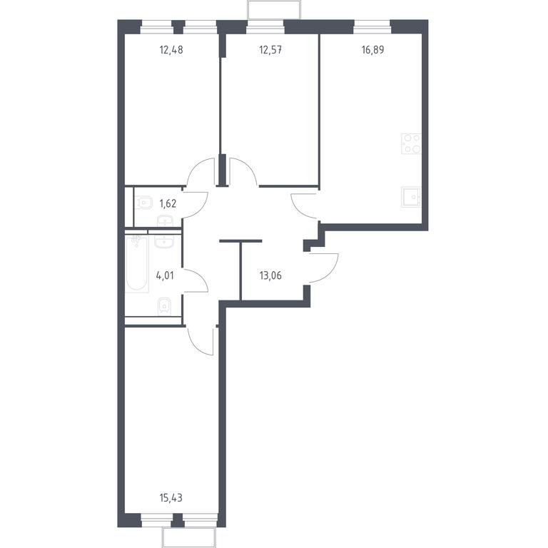2-BD Apartment Sale, 76.17平方米 at Kvartal Strogino, zhiloy kompleks Kvartal Strogino, Krasnogorsk, Moscow Region, Russia #1 2-BD Apartment Sale, 76.17平方米 at Kvartal Strogino, zhiloy kompleks Kvartal Strogino, Krasnogorsk, Moscow Region, Russia #1