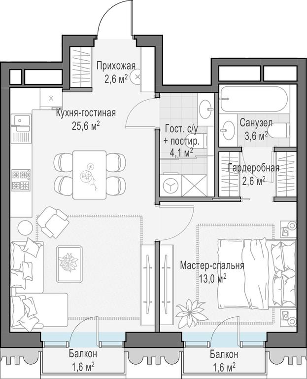 1-BD Apartment Sale, 52平方米 at Tishinskiy bulvar, Gruzinsky Val Street, 10, Moscow, Russia #1 1-BD Apartment Sale, 52平方米 at Tishinskiy bulvar, Gruzinsky Val Street, 10, Moscow, Russia #1