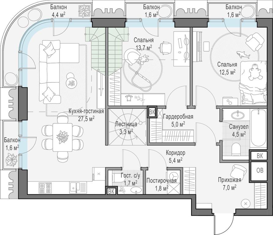 2-BD Apartment Sale, 116.6 sq. m. at Tishinskiy bulvar, Gruzinsky Val Street, 10, Moscow, Russia #1 2-BD Apartment Sale, 116.6 sq. m. at Tishinskiy bulvar, Gruzinsky Val Street, 10, Moscow, Russia #1