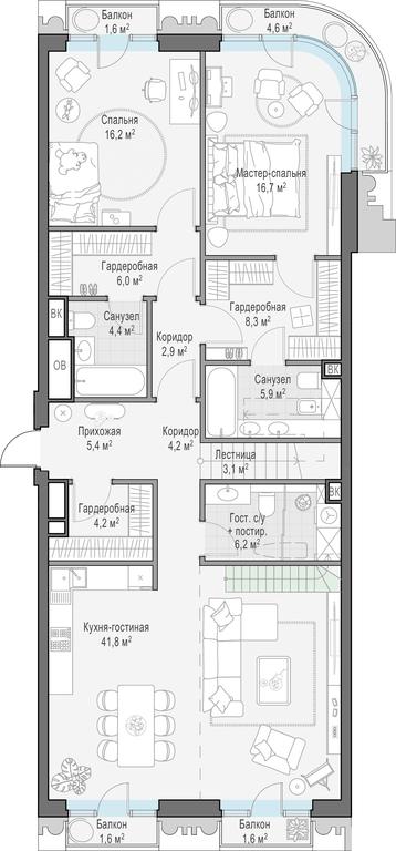3-BD Apartment Sale, 177.5 sq. m. at Tishinskiy bulvar, Gruzinsky Val Street, 10, Moscow, Russia #1
