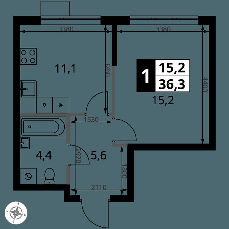 1-BD Apartment Sale, 36.3 sq. m. at 1 Yasenevskij, Kvartal № 24, Mosrentgen Settlement, Moscow, Russia #1 1-BD Apartment Sale, 36.3 sq. m. at 1 Yasenevskij, Kvartal № 24, Mosrentgen Settlement, Moscow, Russia #1