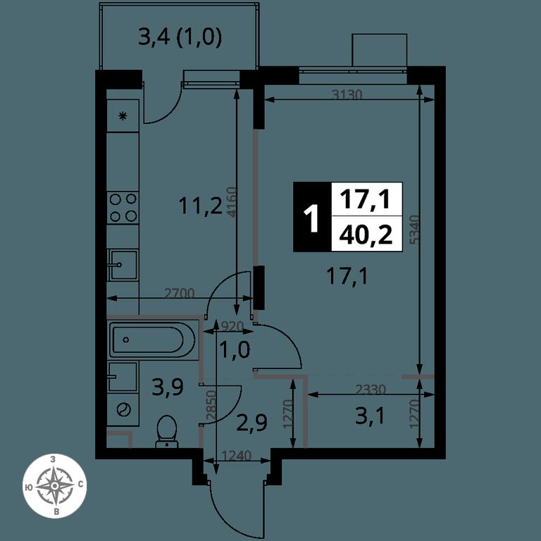 1-BD Apartment Sale, 40.2 sq. m. at Pervy Sheremetevskij, Komsomolskaya Street, 16, Khimki, Moscow Region, Russia #1 1-BD Apartment Sale, 40.2 sq. m. at Pervy Sheremetevskij, Komsomolskaya Street, 16, Khimki, Moscow Region, Russia #1