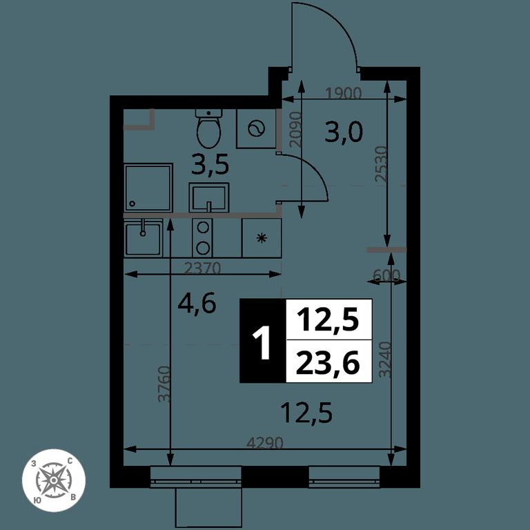 Apartment Sale, 23.6 sq. m. at Pervy Sheremetevskij, Komsomolskaya Street, 16, Khimki, Moscow Region, Russia #1 Apartment Sale, 23.6 sq. m. at Pervy Sheremetevskij, Komsomolskaya Street, 16, Khimki, Moscow Region, Russia #1