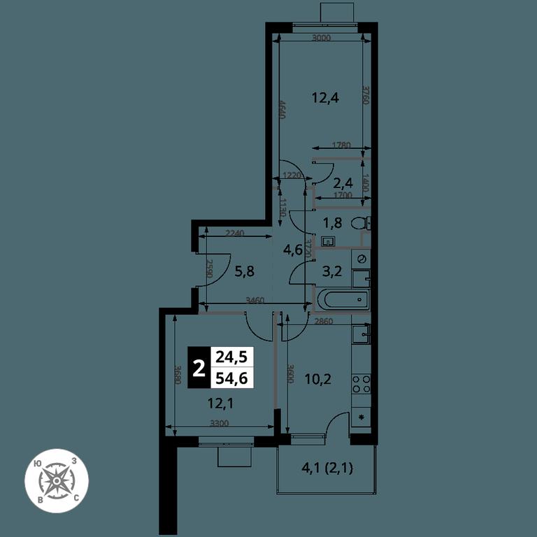 2-BD Apartment Sale, 54.6 sq. m. at Pervy Sheremetevskij, Komsomolskaya Street, 16, Khimki, Moscow Region, Russia #1 2-BD Apartment Sale, 54.6 sq. m. at Pervy Sheremetevskij, Komsomolskaya Street, 16, Khimki, Moscow Region, Russia #1