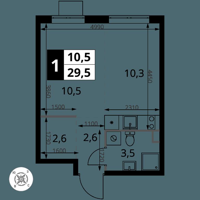 Apartment Sale, 29.5 sq. m. at Pervy Sheremetevskij, Komsomolskaya Street, 16, Khimki, Moscow Region, Russia #1 Apartment Sale, 29.5 sq. m. at Pervy Sheremetevskij, Komsomolskaya Street, 16, Khimki, Moscow Region, Russia #1