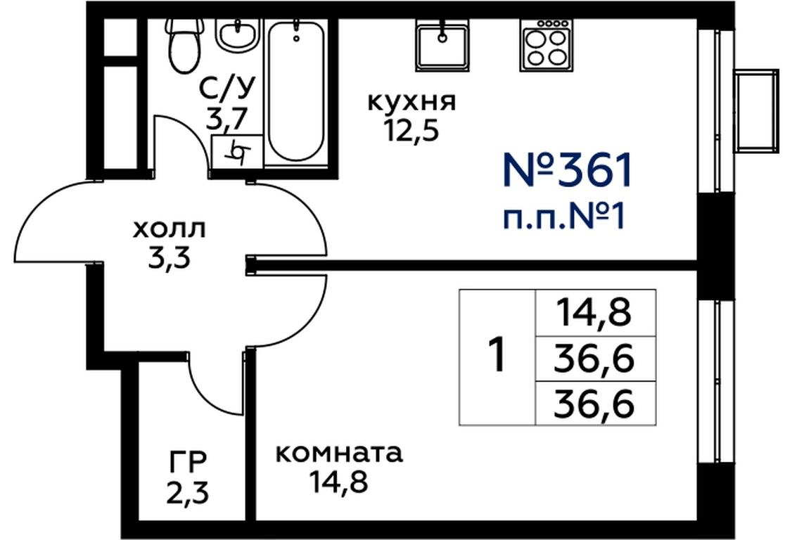 Apartment Sale, 37 sq. m. at Veresk, 3rd Khoroshyovskaya Street, вл19с3к1, Moscow, Russia #1