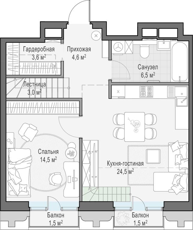 1-BD Apartment Sale, 82.2 sq. m. at Tishinskiy bulvar, Gruzinsky Val Street, 10, Moscow, Russia #1 1-BD Apartment Sale, 82.2 sq. m. at Tishinskiy bulvar, Gruzinsky Val Street, 10, Moscow, Russia #1