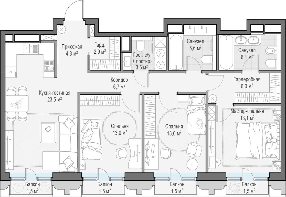 2-BD Apartment Sale, 101.8 sq. m. at Tishinskiy bulvar, Gruzinsky Val Street, 10, Moscow, Russia #1 2-BD Apartment Sale, 101.8 sq. m. at Tishinskiy bulvar, Gruzinsky Val Street, 10, Moscow, Russia #1