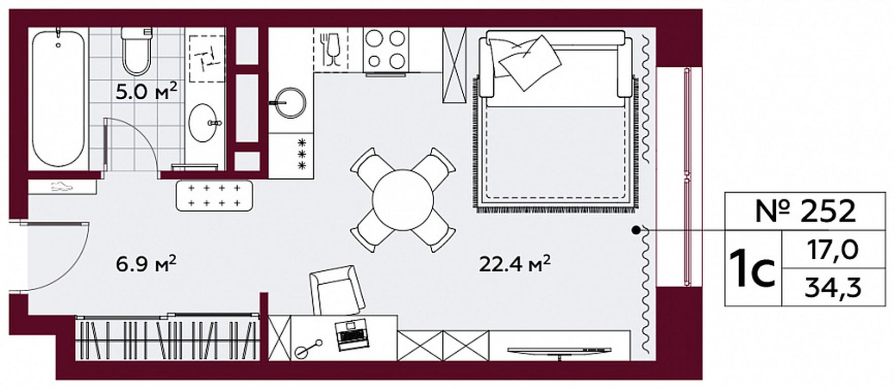 Apartment Sale, 35.2 sq. m. at Stremyannyj 2, Stremyanniy Lane, 2, Moscow, Russia #1