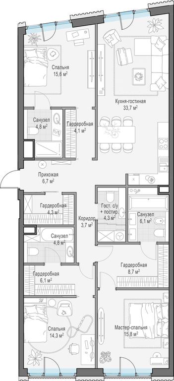 2-BD Apartment Sale, 132.9 sq. m. at Tishinskiy bulvar, Gruzinsky Val Street, 10, Moscow, Russia #1 2-BD Apartment Sale, 132.9 sq. m. at Tishinskiy bulvar, Gruzinsky Val Street, 10, Moscow, Russia #1
