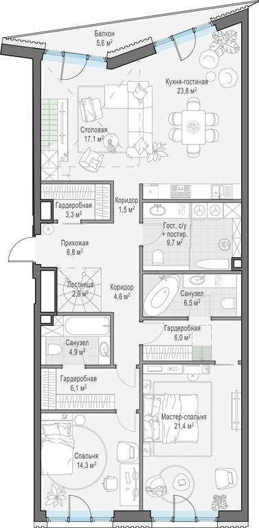 3-BD Apartment Sale, 179.7 sq. m. at Tishinskiy bulvar, Gruzinsky Val Street, 10, Moscow, Russia #1 3-BD Apartment Sale, 179.7 sq. m. at Tishinskiy bulvar, Gruzinsky Val Street, 10, Moscow, Russia #1
