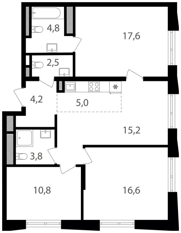 3-BD Apartment Sale, 80.5平方米 at Semenovskij Park 2, 1st Kirpichny Lane, 17А, Moscow, Russia #1 3-BD Apartment Sale, 80.5平方米 at Semenovskij Park 2, 1st Kirpichny Lane, 17А, Moscow, Russia #1