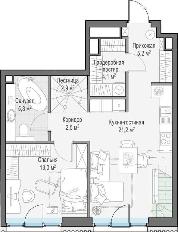 1-BD Apartment Sale, 77.3 sq. m. at Tishinskiy bulvar, Gruzinsky Val Street, 10, Moscow, Russia #1 1-BD Apartment Sale, 77.3 sq. m. at Tishinskiy bulvar, Gruzinsky Val Street, 10, Moscow, Russia #1