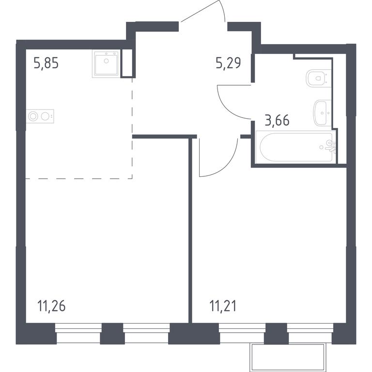 Apartment Sale, 37.57 sq. m. at Kvartal Strogino, zhiloy kompleks Kvartal Strogino, Krasnogorsk, Moscow Region, Russia #1