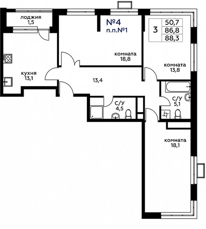 2-BD Apartment Sale, 88.5 sq. m. at Veresk, 3rd Khoroshyovskaya Street, вл19с3к1, Moscow, Russia #1 2-BD Apartment Sale, 88.5 sq. m. at Veresk, 3rd Khoroshyovskaya Street, вл19с3к1, Moscow, Russia #1