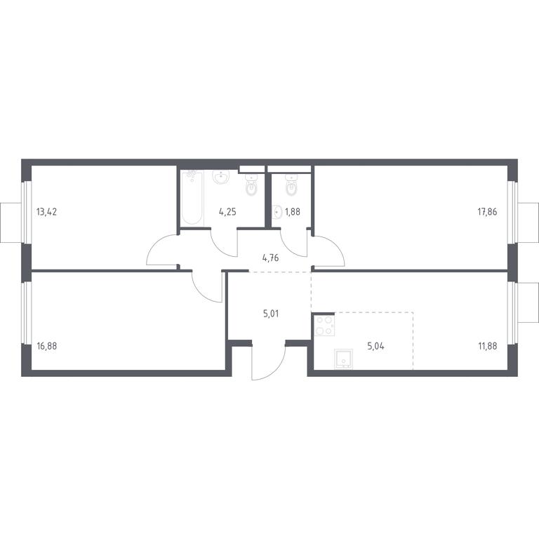 2-BD Apartment Sale, 80.98平方米 at Gorki Park, Shkolnaya ulitsa, 2, derevnya Korobovo, Leninskiy City District, Moscow Region, Russia #1 2-BD Apartment Sale, 80.98平方米 at Gorki Park, Shkolnaya ulitsa, 2, derevnya Korobovo, Leninskiy City District, Moscow Region, Russia #1