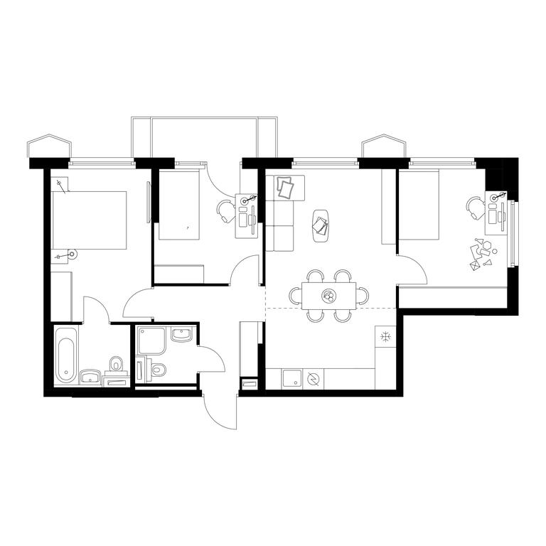 3-BD Apartment Sale, 69.3 sq. m. at Businovskiy Park, Izhorskaya Street, 6с5, Moscow, Russia #1