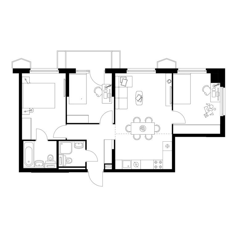 3-BD Apartment Sale, 69.3 sq. m. at Businovskiy Park, Izhorskaya Street, 6с5, Moscow, Russia #2