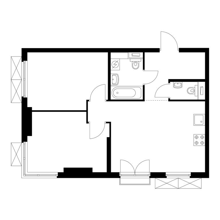 2-BD Apartment Sale, 53.9 sq. m. at Rustaveli 14, Rustaveli Street, 14с20, Moscow, Russia #1 2-BD Apartment Sale, 53.9 sq. m. at Rustaveli 14, Rustaveli Street, 14с20, Moscow, Russia #1