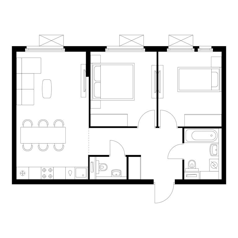 2-BD Apartment Sale, 58.7平方米 at Yaroslavskij kvartal, Yaroslavskiy Drive, 116, Korolyov, Moscow Region, Russia #1 2-BD Apartment Sale, 58.7平方米 at Yaroslavskij kvartal, Yaroslavskiy Drive, 116, Korolyov, Moscow Region, Russia #1
