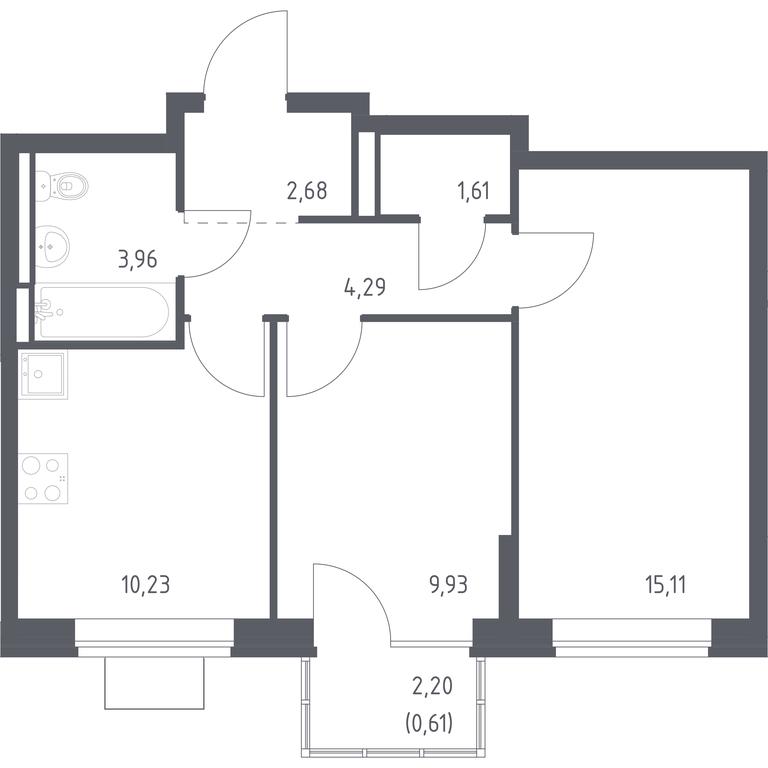 1-BD Apartment Sale, 48.42 sq. m. at Bogdanovskiy Les, derevnya Bogdanikha, Leninskiy City District, Moscow Region, Russia #1 1-BD Apartment Sale, 48.42 sq. m. at Bogdanovskiy Les, derevnya Bogdanikha, Leninskiy City District, Moscow Region, Russia #1