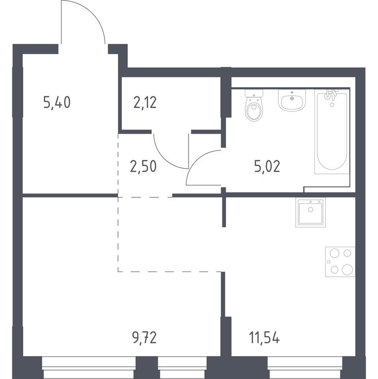 Apartment Sale, 36.3 sq. m. at Novoe Vnukovo, kvartal № 38, Kokoshkino Settlement, Moscow, Russia #1
