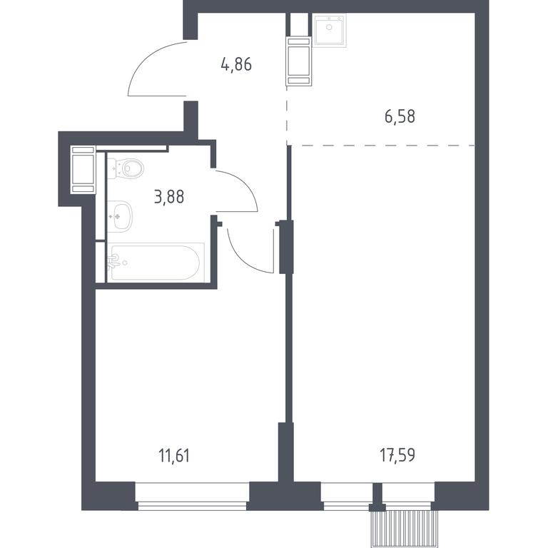 Apartment Sale, 44.52 sq. m. at Bolshoe Putilkovo, Prostornaya ulitsa, 1, Putilkovo Village, Krasnogorsk City District, Moscow Region, Russia #1 Apartment Sale, 44.52 sq. m. at Bolshoe Putilkovo, Prostornaya ulitsa, 1, Putilkovo Village, Krasnogorsk City District, Moscow Region, Russia #1