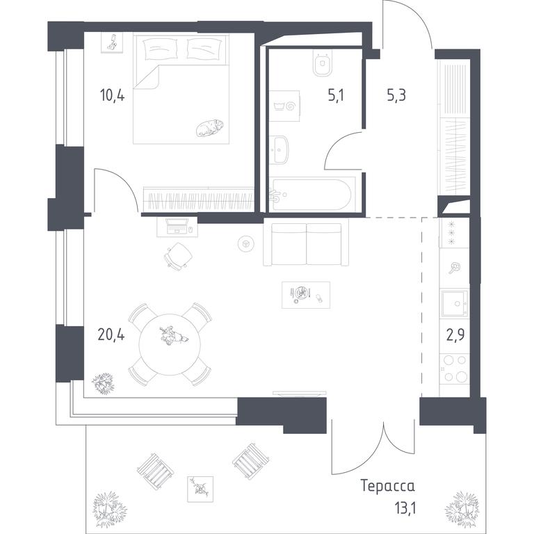 Apartment Sale, 47.9平方米 at Vereiskaya 41, Vereyskaya Street, 41, Moscow, Russia #1 Apartment Sale, 47.9平方米 at Vereiskaya 41, Vereyskaya Street, 41, Moscow, Russia #1