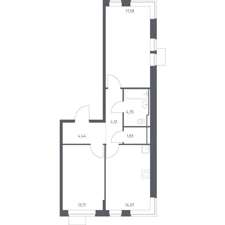 1-BD Apartment Sale, 59.95 sq. m. at Molzhaninovo, Leningradskoye Highway, 229, Moscow, Russia #2 1-BD Apartment Sale, 59.95 sq. m. at Molzhaninovo, Leningradskoye Highway, 229, Moscow, Russia #2