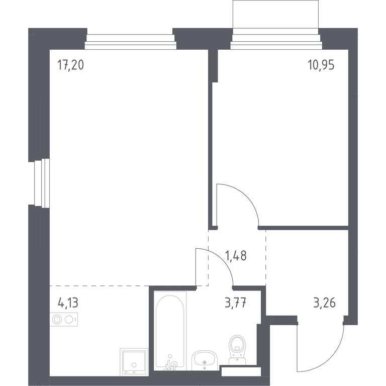 Apartment Sale, 40.79 sq. m. at Novoe Vnukovo, kvartal № 38, Kokoshkino Settlement, Moscow, Russia #1