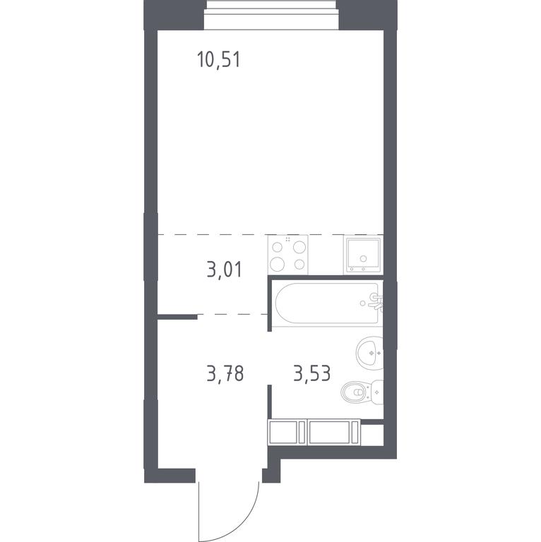 Apartment Sale, 21 sq. m. at Novograd Pavlino, Kosinskoye shosse, 2, Novoye Pavlino Microdistrict, Balashikha, Moscow Region, Russia #1