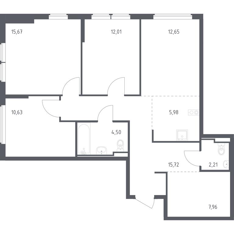 2-BD Apartment Sale, 87.33平方米 at Ostafevo, Ostafyevskoe Highway, 12к1, Ryazanovskoe Settlement, Moscow, Russia #1 2-BD Apartment Sale, 87.33平方米 at Ostafevo, Ostafyevskoe Highway, 12к1, Ryazanovskoe Settlement, Moscow, Russia #1