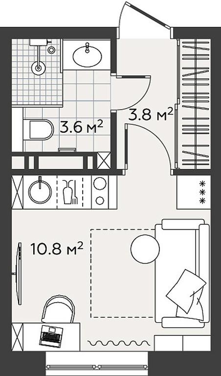 Apartment Sale, 18 sq. m. at Eko Bunino, prospekt Kuprina, 34к1, Sosenskoye Settlement, Moscow, Russia #1