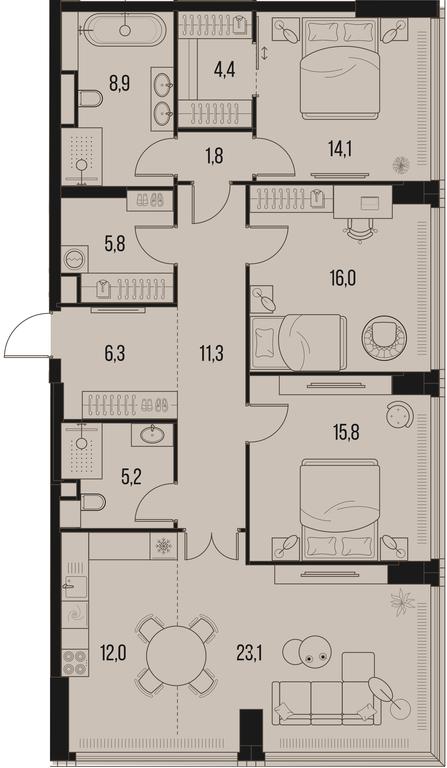 3-BD Apartment Sale, 124.5平方米 at High Life, Letnikovskaya Street, 11/10с1, Moscow, Russia #1 3-BD Apartment Sale, 124.5平方米 at High Life, Letnikovskaya Street, 11/10с1, Moscow, Russia #1