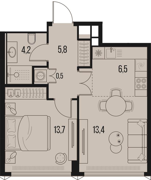 1-BD Apartment Sale, 44.1平方米 at High Life, Letnikovskaya Street, 11/10с1, Moscow, Russia #1 1-BD Apartment Sale, 44.1平方米 at High Life, Letnikovskaya Street, 11/10с1, Moscow, Russia #1