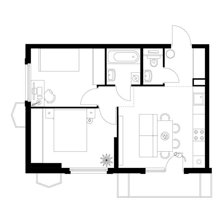 2-BD Apartment Sale, 49.5平方米 at Businovskiy Park, Izhorskaya Street, 6с5, Moscow, Russia #2 2-BD Apartment Sale, 49.5平方米 at Businovskiy Park, Izhorskaya Street, 6с5, Moscow, Russia #2