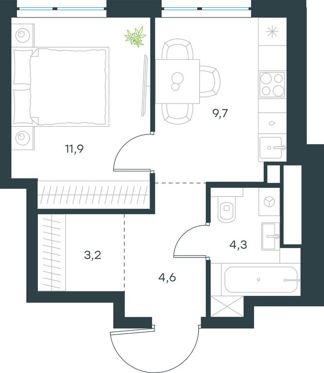 Apartment Sale, 33.7 sq. m. at Level Michurinskiy, Озёрная улица, вл1, Москва, Россия #1 Apartment Sale, 33.7 sq. m. at Level Michurinskiy, Озёрная улица, вл1, Москва, Россия #1